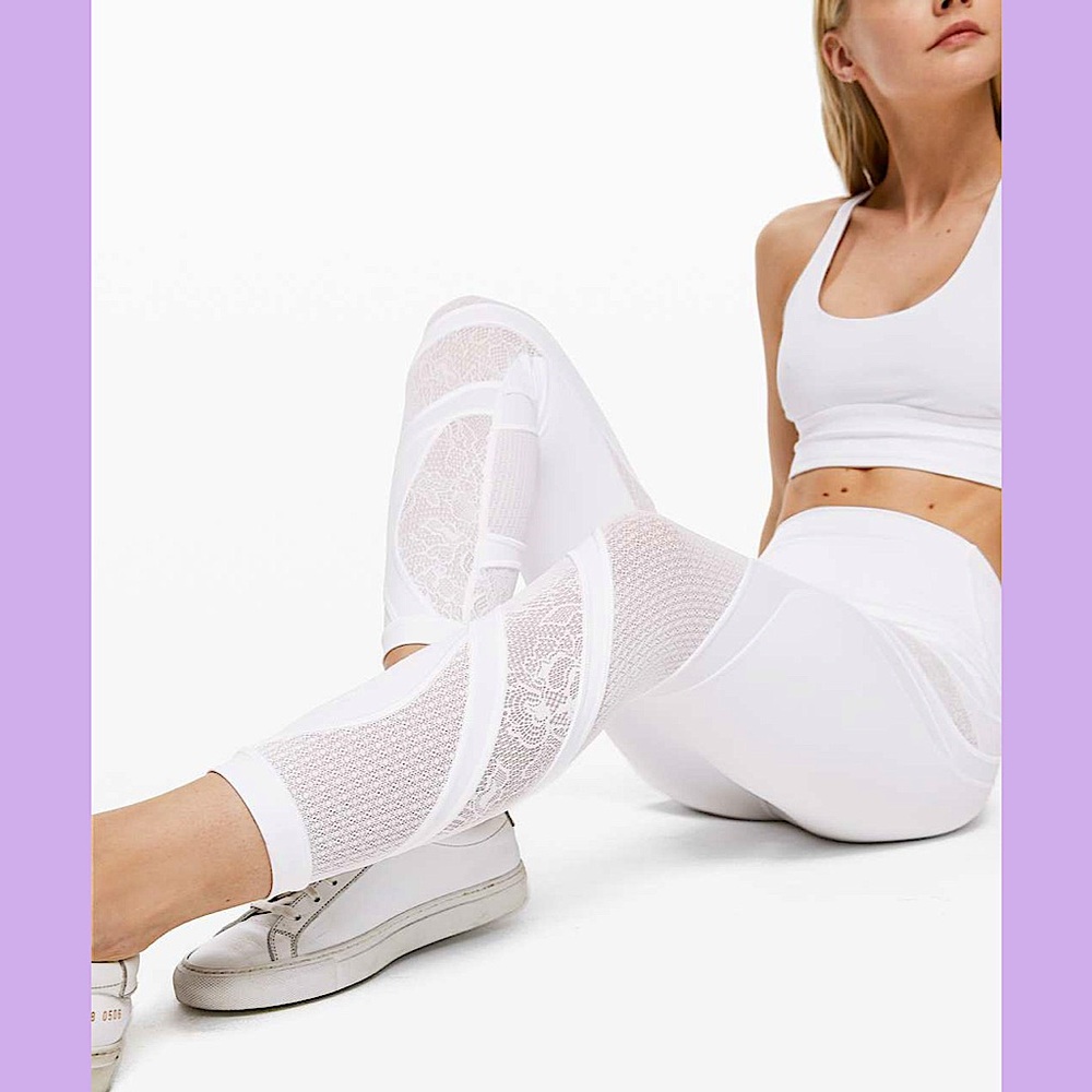NEW Lululemon Wunder Under High-Rise Tight 25" - White Lace